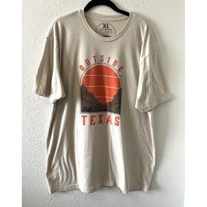 Outside Texas Men's T-Shirt Size XL Short Sleeve Window Graphic Beige Nature